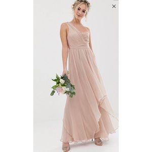 ASOS Design bridesmaid one shoulder maxi dress